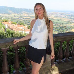 Princess Polly Black Mini Skirt with slit